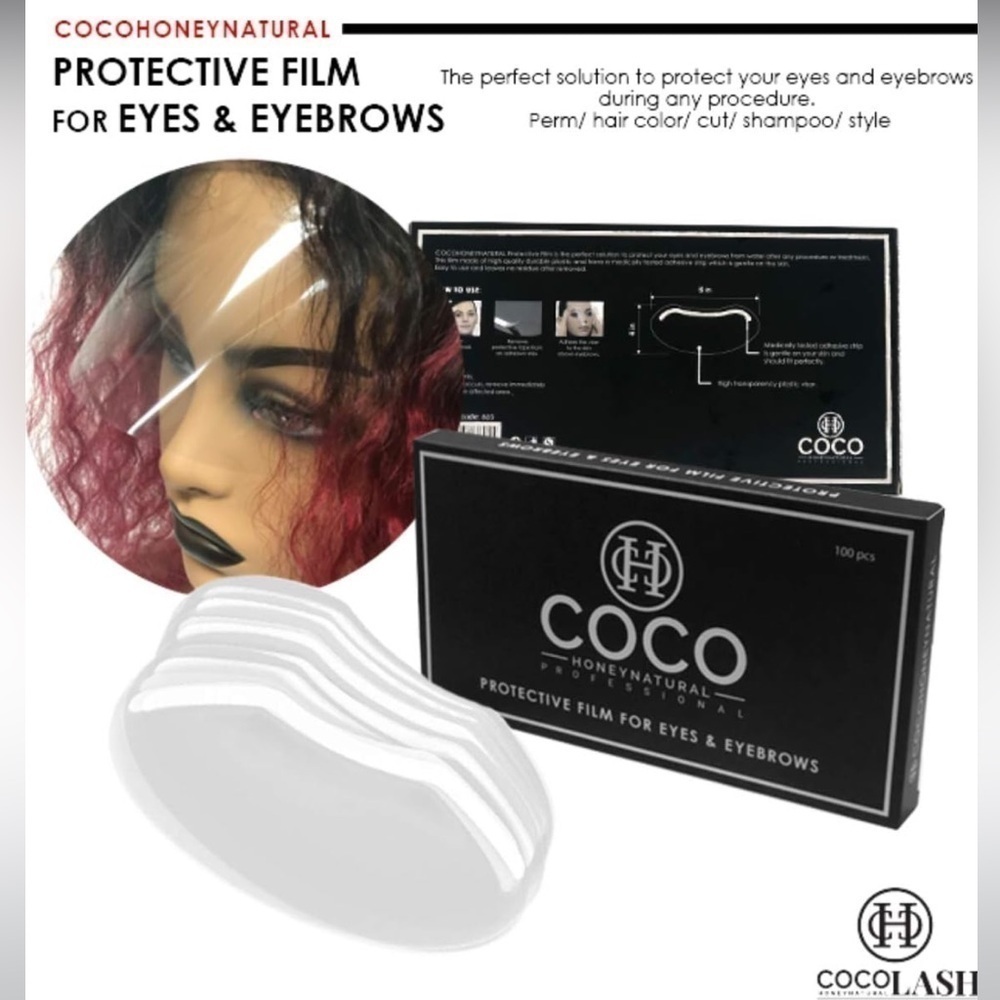 Coco 100 PCS Clear Protective Film for Eyes & Eyebrows Makeup